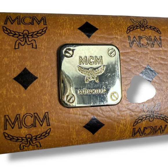 MCM Cognac Eyeglasses Case Hard Shell Monogram Designer Sunglasses Case - Picture 9 of 11